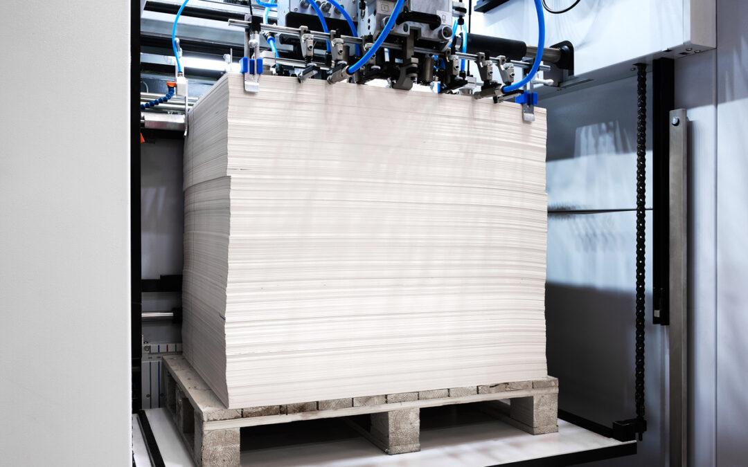 View of paper board being produced.