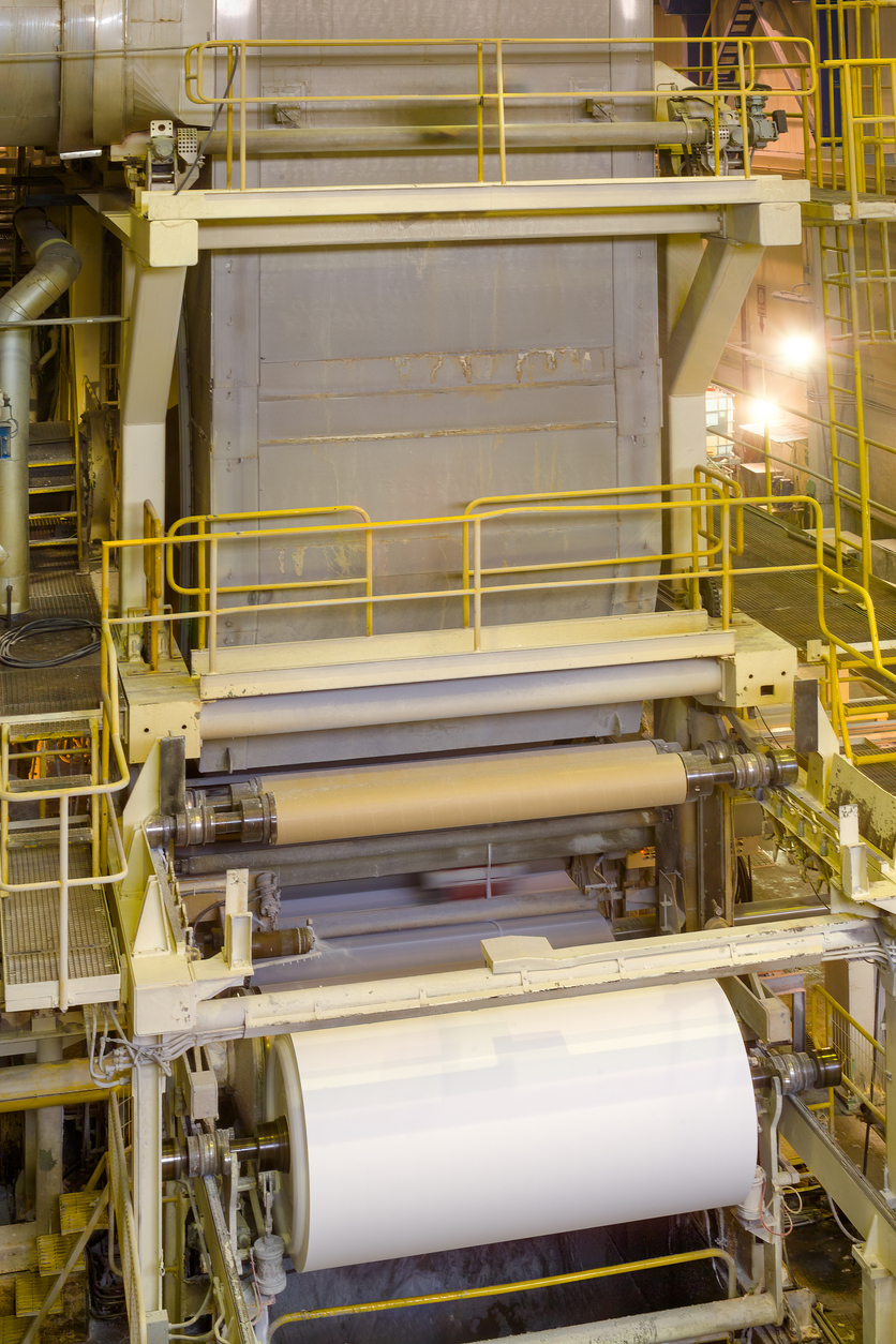 paper milll View of paper tissue being produce at a mill.