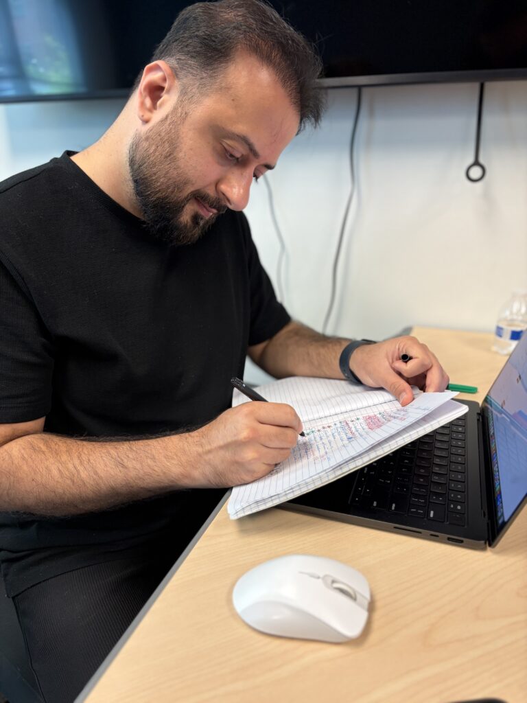 A ProcessMiner scientist sketching out ideas by hand